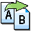 icono de la aplicación Bulk Rename Utility en el que se ven dos iconos de archivos, uno con la letra A y el otro con la letra B, y una flecha verde que va del primer icono al segundo