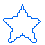 icono azúl sin rellanar hecho en pixel art de una estrella