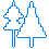icono azúl sin rellanar hecho en pixel art de dos pinos