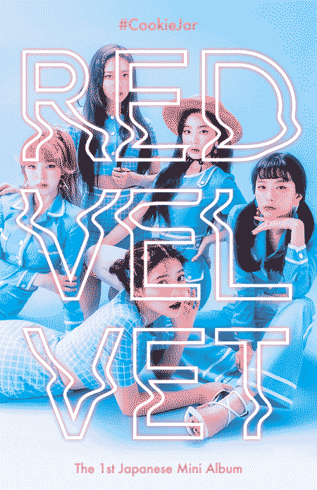 poster promocional de la banda Red Velvet en el cual aparecen sus 5 integrantes sentadas y recostadas sobre el piso